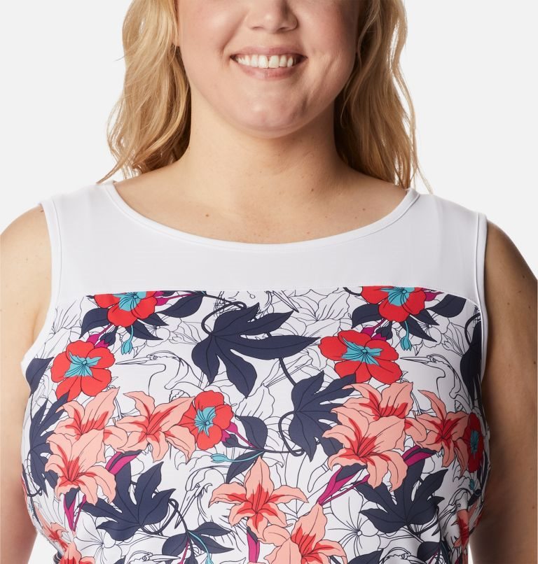 Women's Columbia Chill River Tanks Flower | Plus Size CA-J0LC8